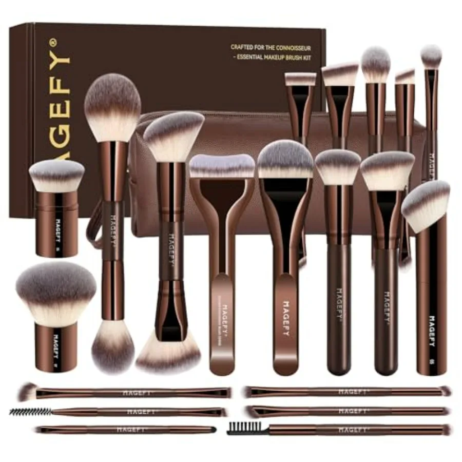Makeup Brushes 26-in-20 Professional Makeup Brush Set Double-End Make Up Brushes for Powder Concealers Eye Shadows Blush Contou