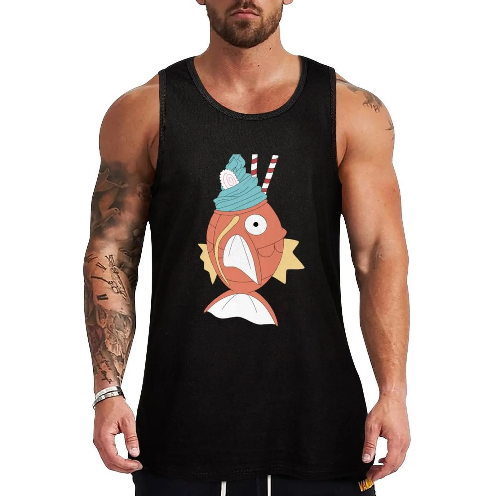 Karp taiyaki Japanese dessert Tank Top Men's t-shirt sleeveless gym shirt man fitness summer clothes for men Man gym clothes