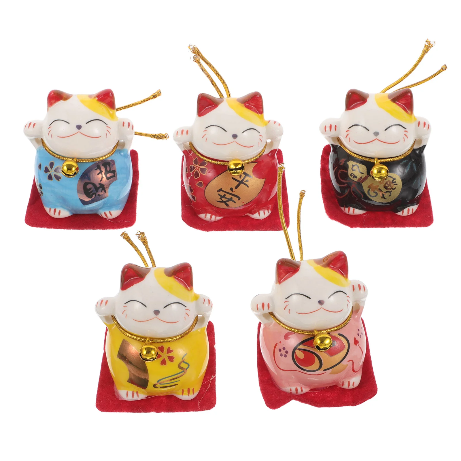 

5 Pcs Ornament Statue Ceramic Figurine Chinese Good Small Ornaments Luxury Feng Shui Decoration