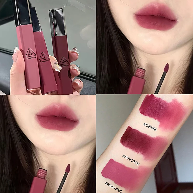 【WHB43】Cappuvini Matte Velvet Lip Glaze, feuchtigkeitsspendender, glatter, langanhaltender Lippenstift, Antihaft-Becher, einfach aufzutragender Make-up-Lipgloss