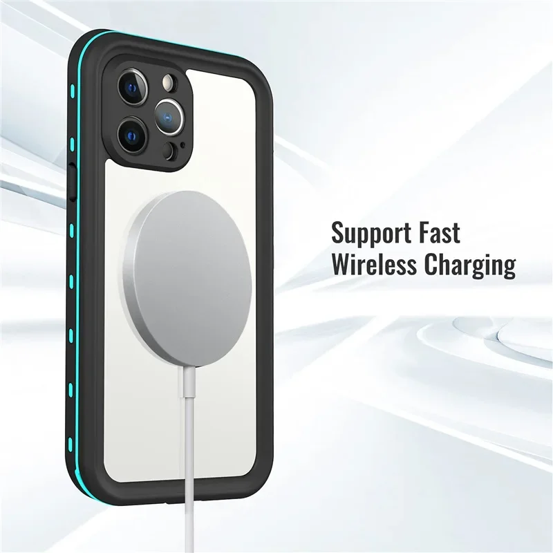 Wodoodporne etui na iPhone 16e 11 12 13 14 15 16 Pro Max Plus 13 12 XR XS 360 Pełna Ochrona Nurkowanie Pływanie Woda Coque Dla 13Pro — zdjęcie produktu 6