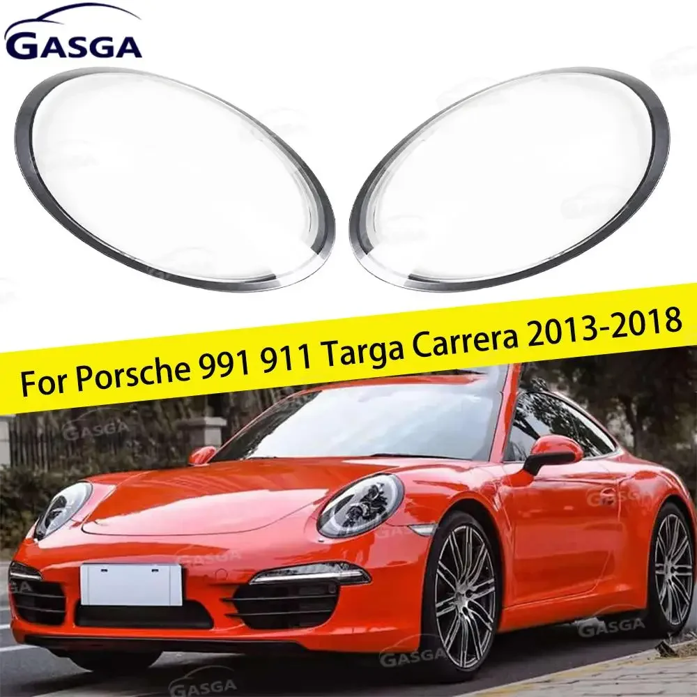 

Transparent Car HeadLight Lens Cover Shell Lampcover Cover Lampshade For Porsche 991 911 Targa Carrera 2013-2018