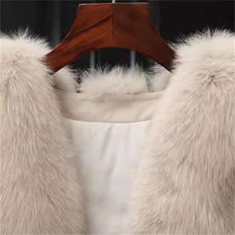 Moda imitação de pele colete estilo jovem outono casaco inverno novo estilo feminino haining coletes curtos simples colete de pele