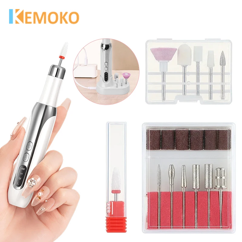 

12 in 1 Electric Nail Polish Drill Machine Portable Nails Grinding Polishing Manicure Art Pen Dead Skin Removal For Gel Remover