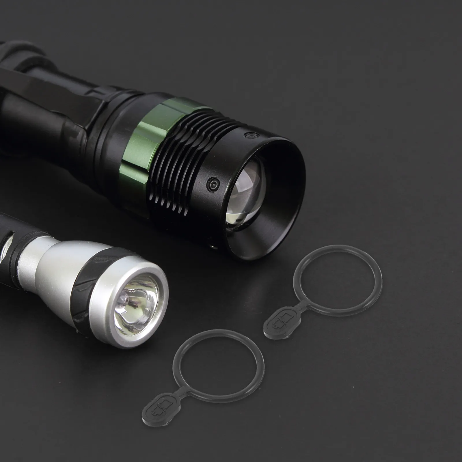 20Pcs Waterproof Silicone Torch Charging Hole Protective Cover Black Dust Plug Cap for Flashlight Charging Port Outdoor