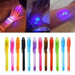 12/36/96pcs 2 in 1 Luminous Light Pen Magic Purple UV Child Invisible Ink Pen Black Light Combo Drawing Learning Education Toys