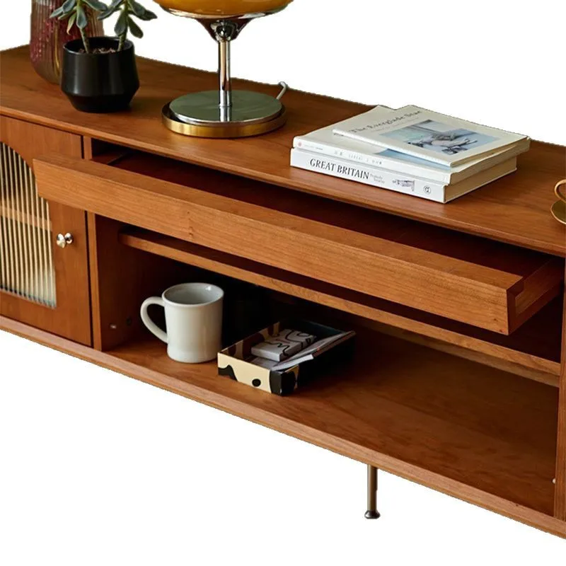 

Nordic retro solid wood TV cabinet coffee table combination modern simple small apartment TV cabinet living room household