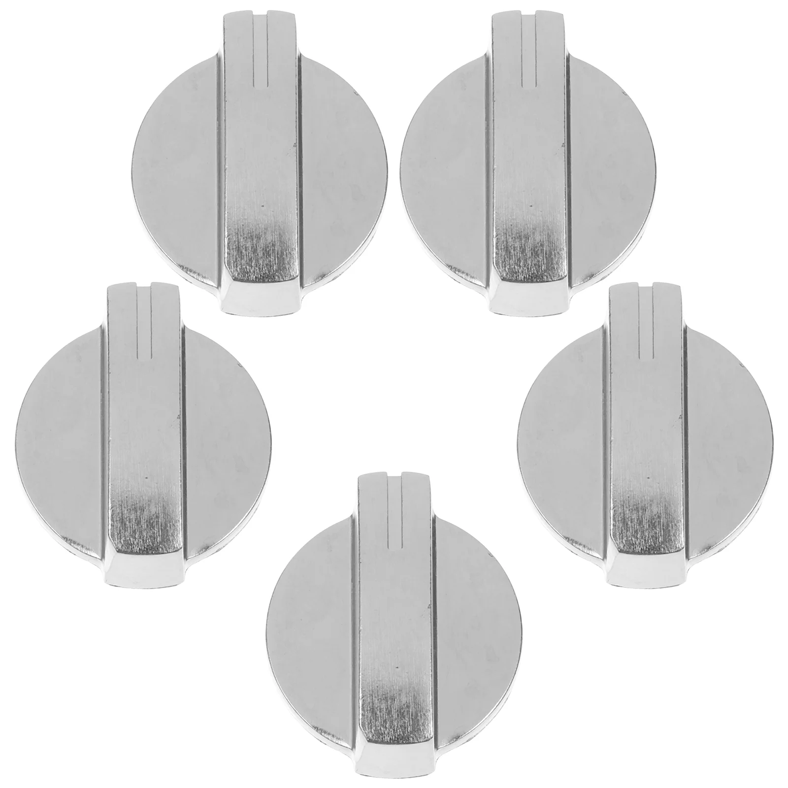 5 Pcs Toaster Oven Metal Switch Knob Gas Stove Accessory Cooker Silver Ignition Knobs Replacement