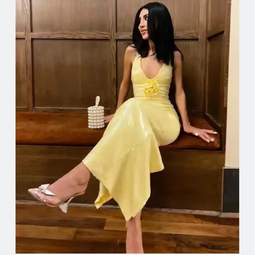 Gonna lunga sexy con paillettes da sera Dr, nuovo modello, gonna lunga con top a tubo impreziosito floreale per le donne, stagione estiva, tessuto in poliestere a vita media