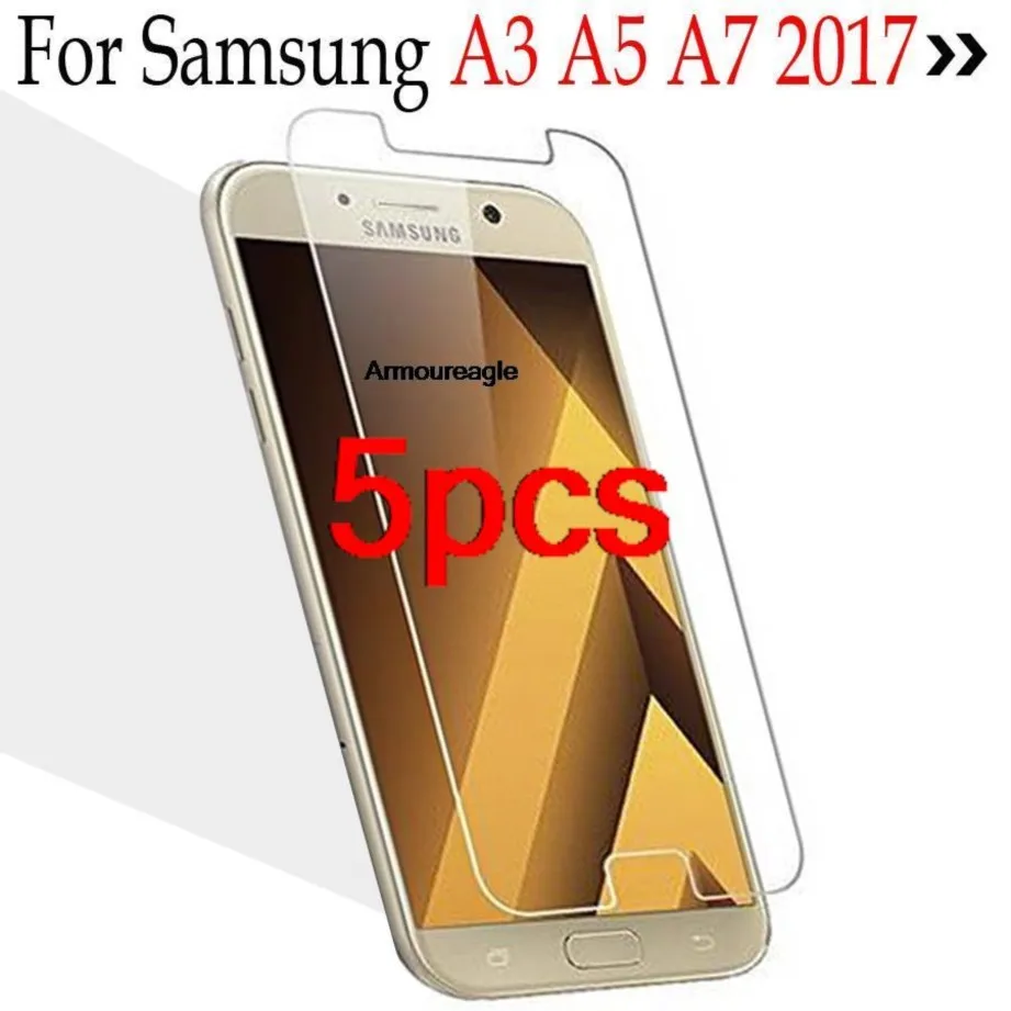 

5pcs for samsung galaxy a3 2017 tempered glass screen for galaxy a5 a7 2017 protective glass on a 3 5 7 a720 a520 a320 case