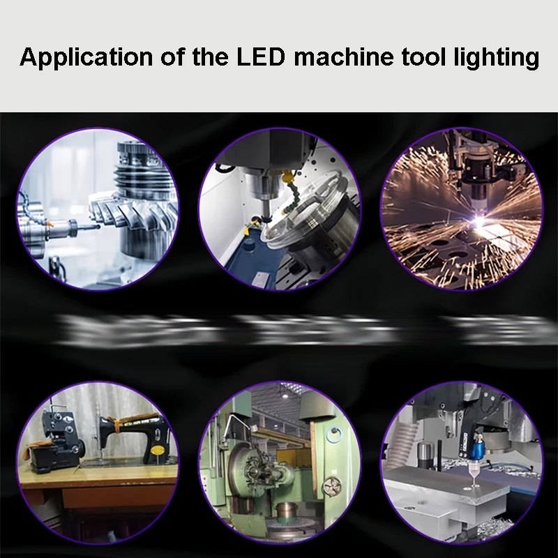 Lampada da lavoro per officina a LED 3W lampada da lavoro industriale in lega di alluminio a collo d\'oca flessibile ad alta luminosità DC12V 24V CNC