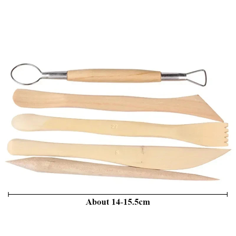 5pcs/Set  Perfect  6inch Sculpting Clay Tools Set Wax Carving Shapers Wood Knife Craft Tool