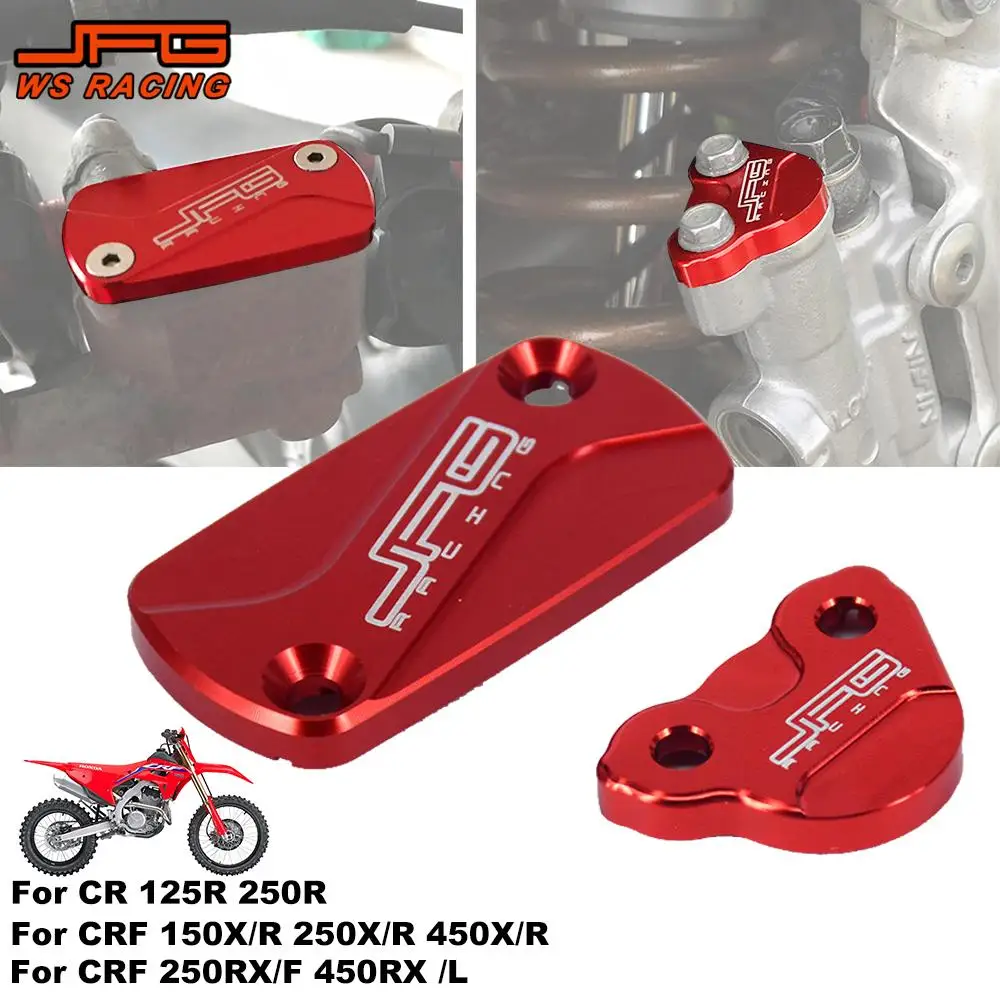 

Motorcycle CNC Front Rear Brake Fluid Reservoir Cap Cover Kit Set For HONDA CR 125R 250R CRF 150R 250R 250X 450R 450X 250RX 250F