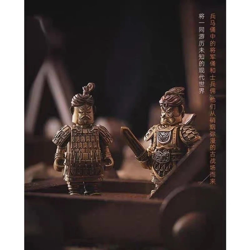 Guerreiros de terra cotta no mausóleo do imperador qin blocos de construção geral/soldado metal magnético destacável tijolos brinquedos