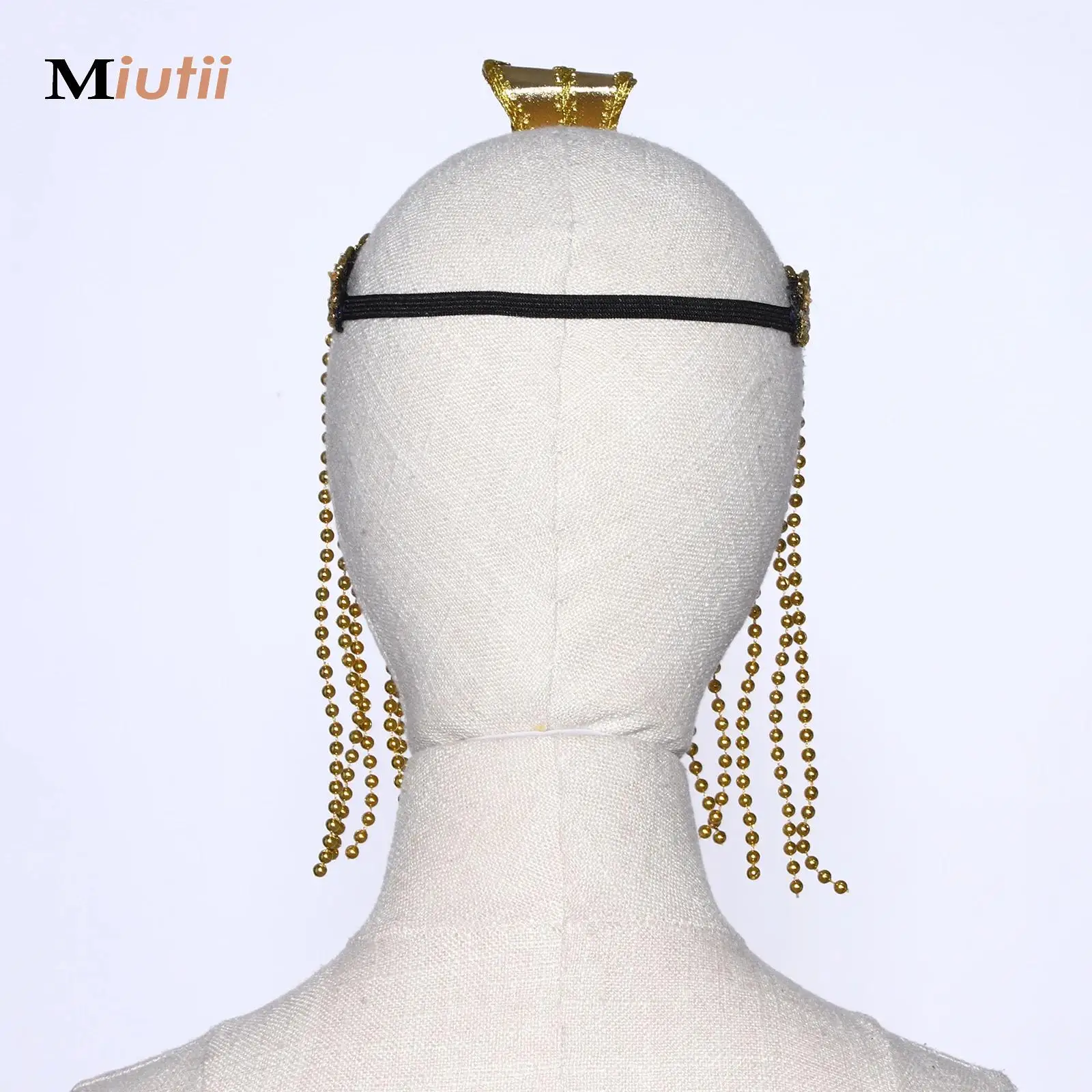 

Halloween Cleopatra Pharaoh Snake Head Tiara Egyptian Costume Accessories Headband Gold Beaded Tassel Headwear For Women Cosplay