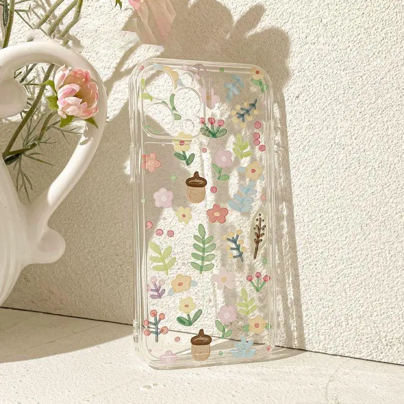 Luxury Flower Case for Realme C53 C55 C67 C33 C30 C35 C51 C21Y C25Y C20 C15 C21 7i 8i 9i 9 10 12 Pro Plus 8 5G Funda Clear Cover