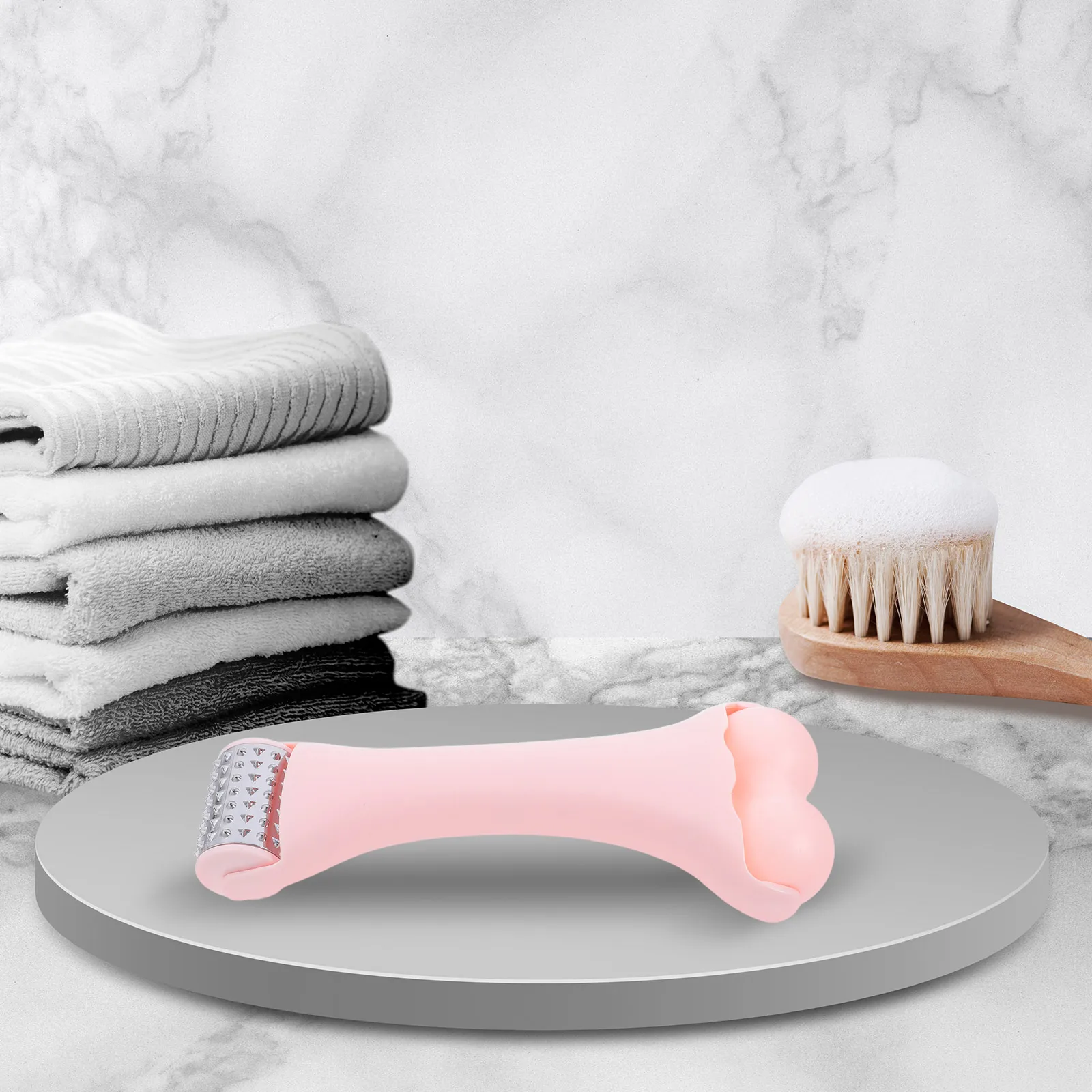 Pink Cooling Sculpting Tool Dual Head Facial Massager Neck Skin Tightening V Shape Face Roller Daily Skincare Puffiness