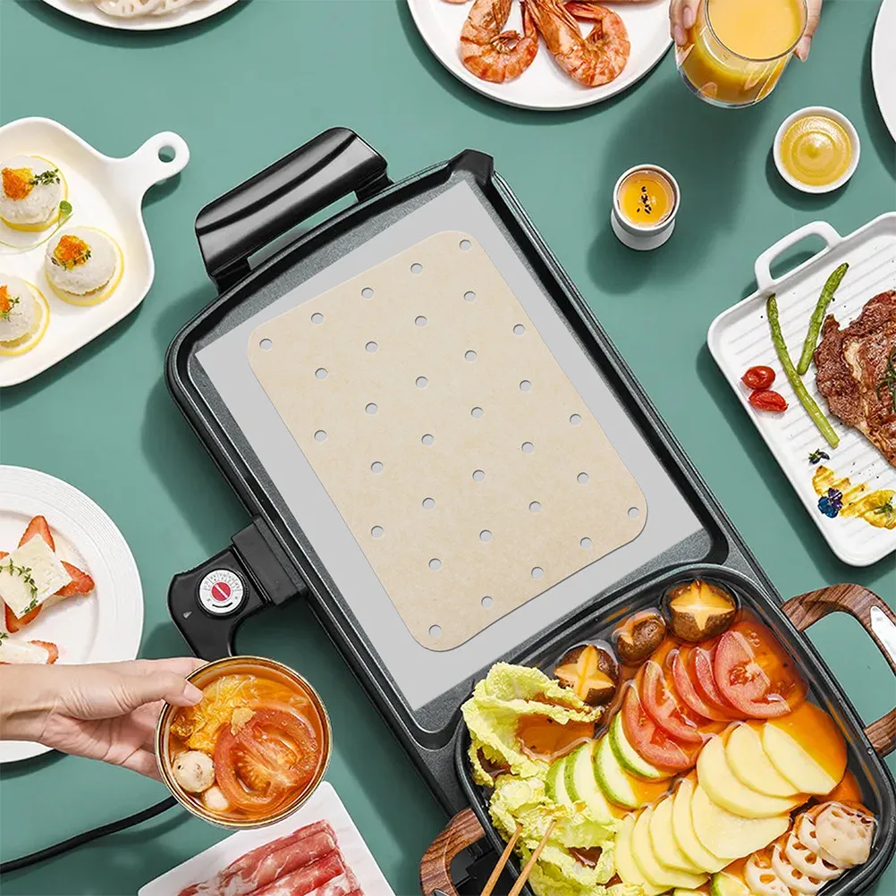 180Pcs Air Fryer Mat Paper Natural Perforated Nonstick Liners Baking Sheets Oil Absorbing Paper for Oven Cooking - view 6