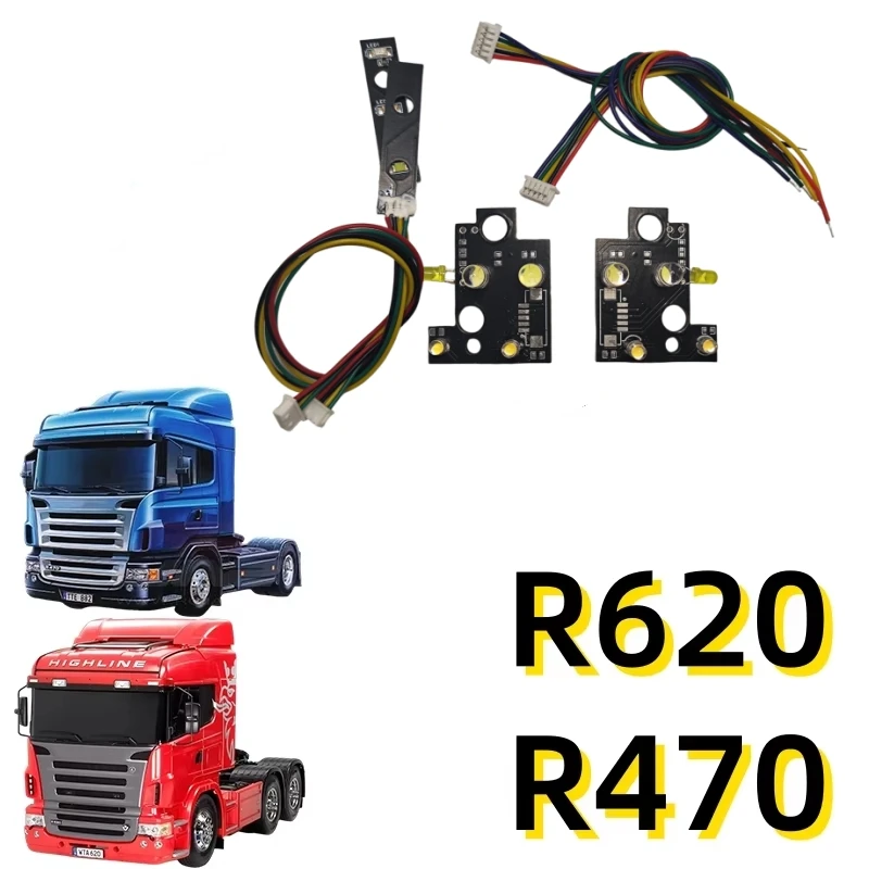 RC Model Truck LED Headlights With Taillights For Tamiya Scania R620 R470 IVECO LESU MAN TGS JXMODEL MAN F2000 1/14 RC Tractor