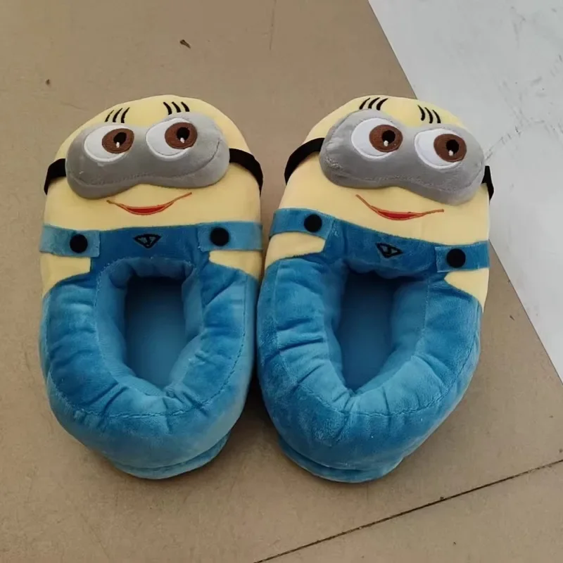 Minionsed Cotton Slippers for Women Cute Cartoon Winter Warm Soft Indoor Floor Slippers Anime Plush Home Thick-soled Shoes Gift