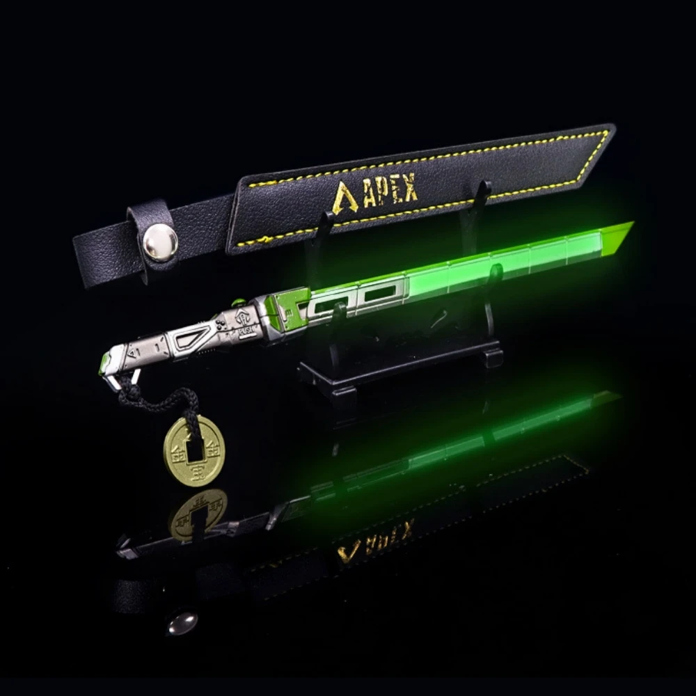 Apex Legends Game Peripheral Metal Weapons Model Hidden Blade Fluorescent Version Handicraft Sword Keychain Toy Ornament 22cm