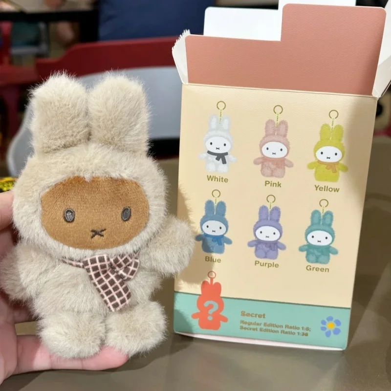 

Плюшевая кукла-брелок Miffy Rabbit Macaron Series в сидячей позе, в слепой коробке, украшение для сумки, игрушка, подарок для девочки на день рождения