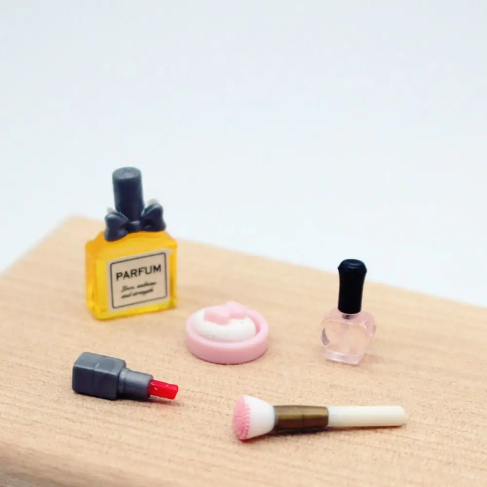 1/12 Dollhouse Mini Makeup Lipstick Perfume Powder Brush Model Doll House Scene Accessories Photo Prop Toy