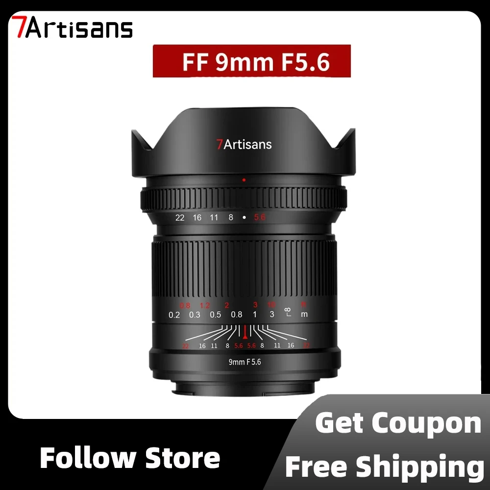 7artisans 9mm F5.6 ASPH 132° Full Frame Ultra-wide-angle Ultra-fast Prime Cameras Lens For Nikon Z Canon RF E L Mount Camera