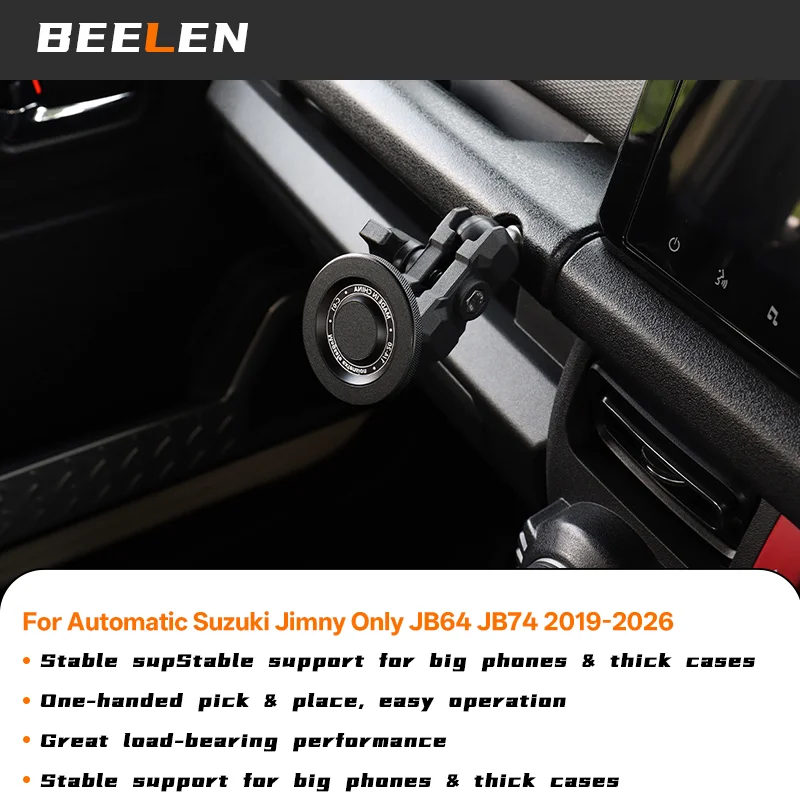 Suporte Magnético de Alumínio para Celular Off-Road para Suzuki Jimny JB64 JB74 2019-2026 - Acessório de Montagem Interna para Carro