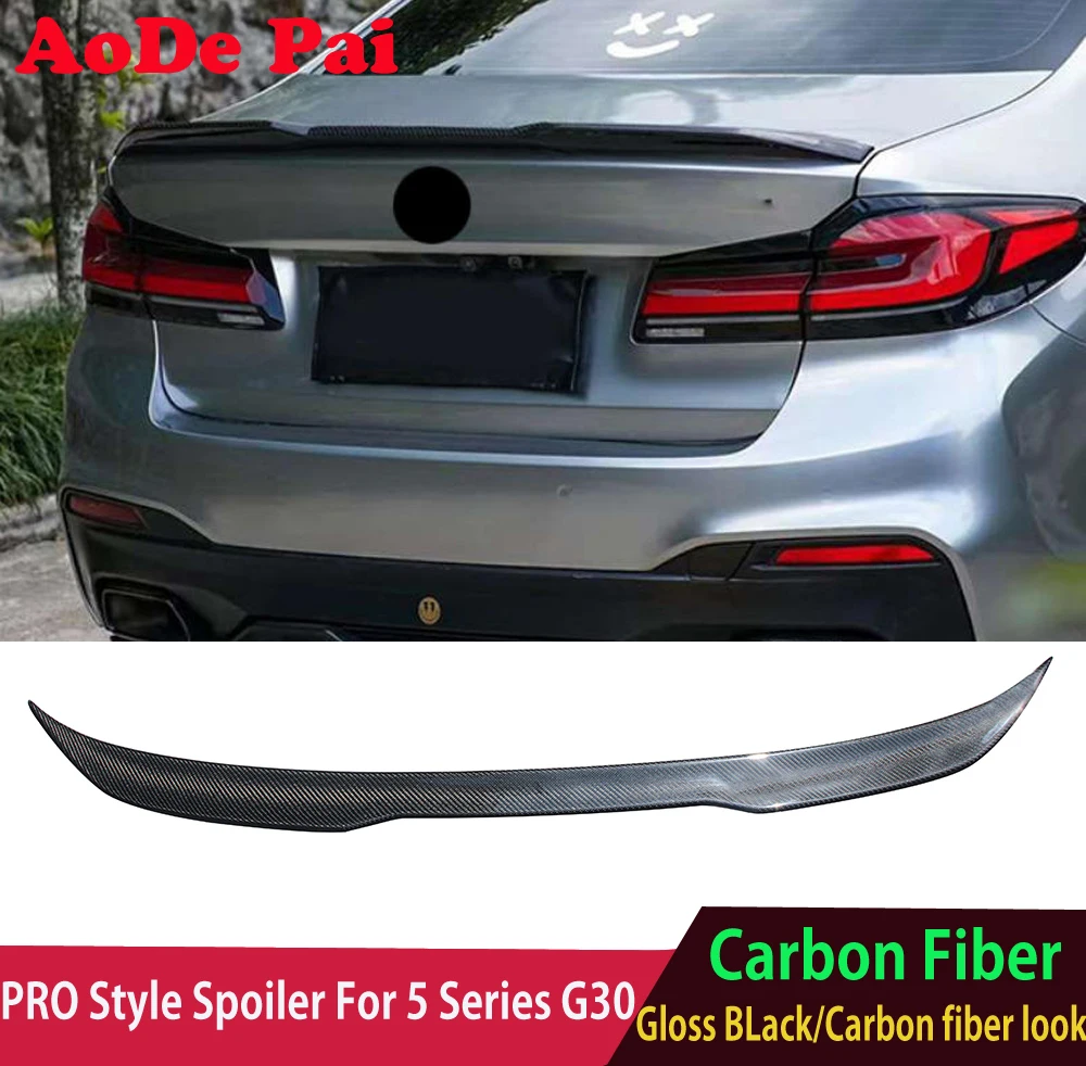 

PRO Style Rear Boot Trunk Spoiler Ducktail Wings For BMW 5 Series G30 M5 F90 2017-2023 Carbon Fiber Glossy Black