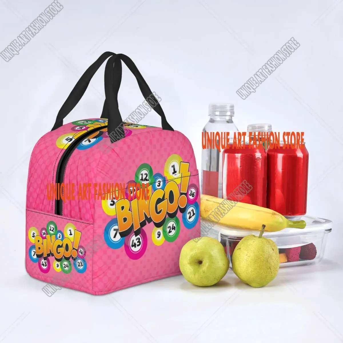 Fiambrera con aislamiento de Bingo de juego personalizado para mujer, bolsa de almuerzo térmica portátil y cálida, bolsa de contenedor de comida para Picnic escolar para niños