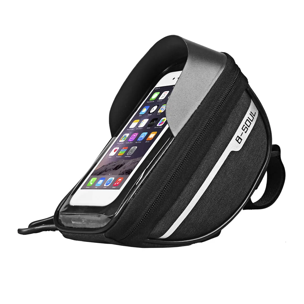 B-SOUL Cycling Bicycle Bike Head Tube Handlebar Cell Mobile Phone Bag Case Holder Screen Phone Mount Bags Case For 6 5in