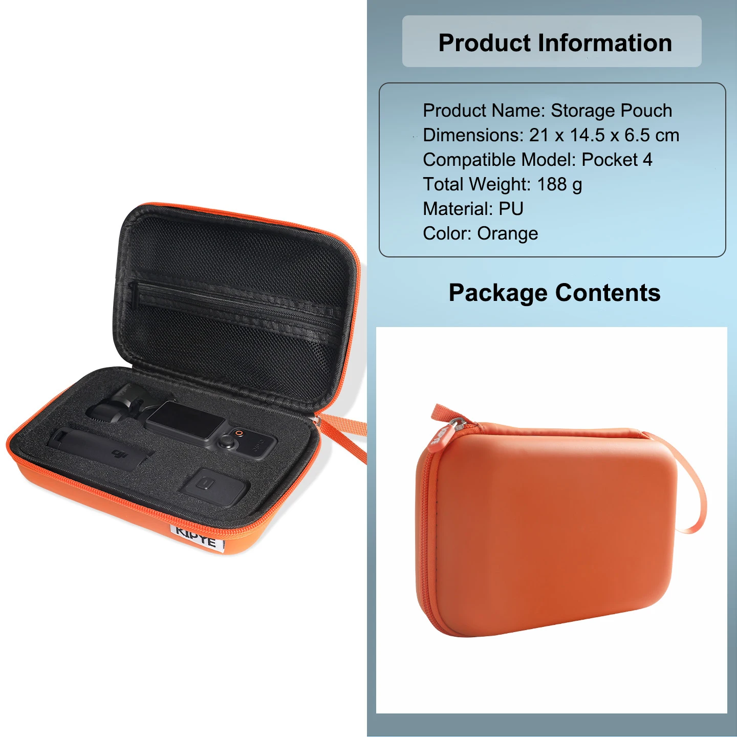 

For DJI Pocket 4 Hard Case Portable EVA Bag Waterproof Shockproof Storage Organizer for Gimbal Lock and Accessories