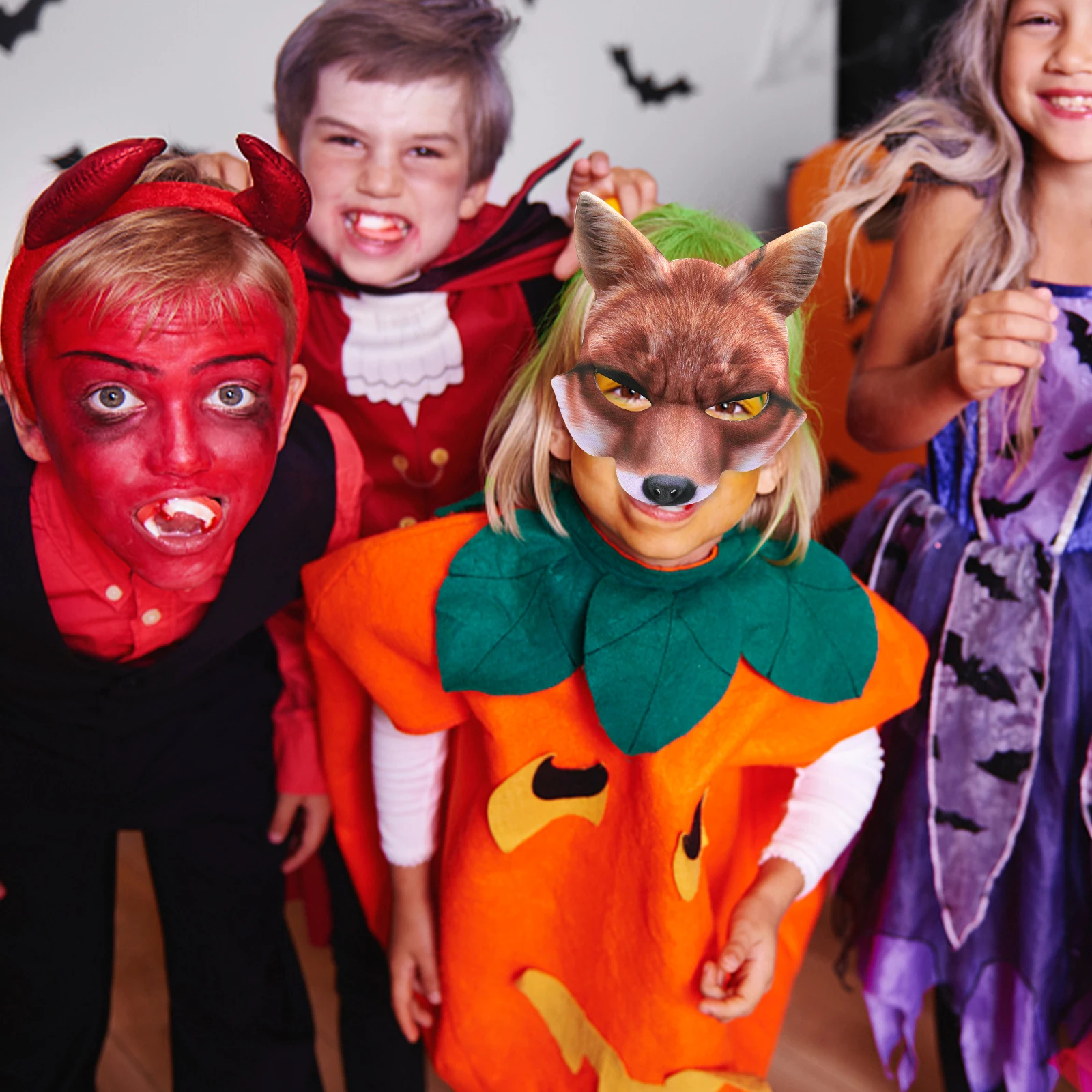 

Fox Masks Half Face for Adults Kids Yellow Masquerade Costume DIY Halloween Carnival Party Accessory Lightweight Premium Simple