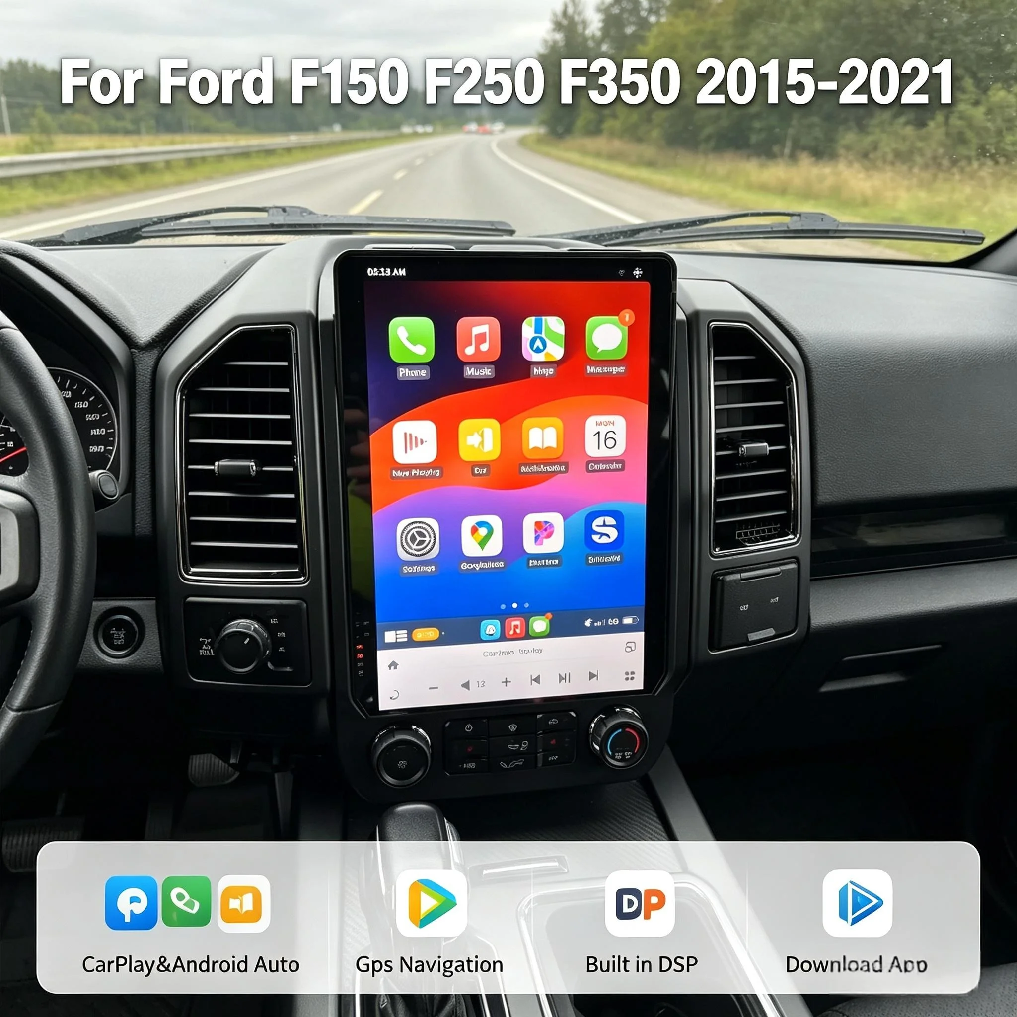 14.4 inch Screen for Ford F150 2015 -2021 Android 13 Auto Car Radio AC Climate Navigation CarPlay Multimedia Stereo Head Unit