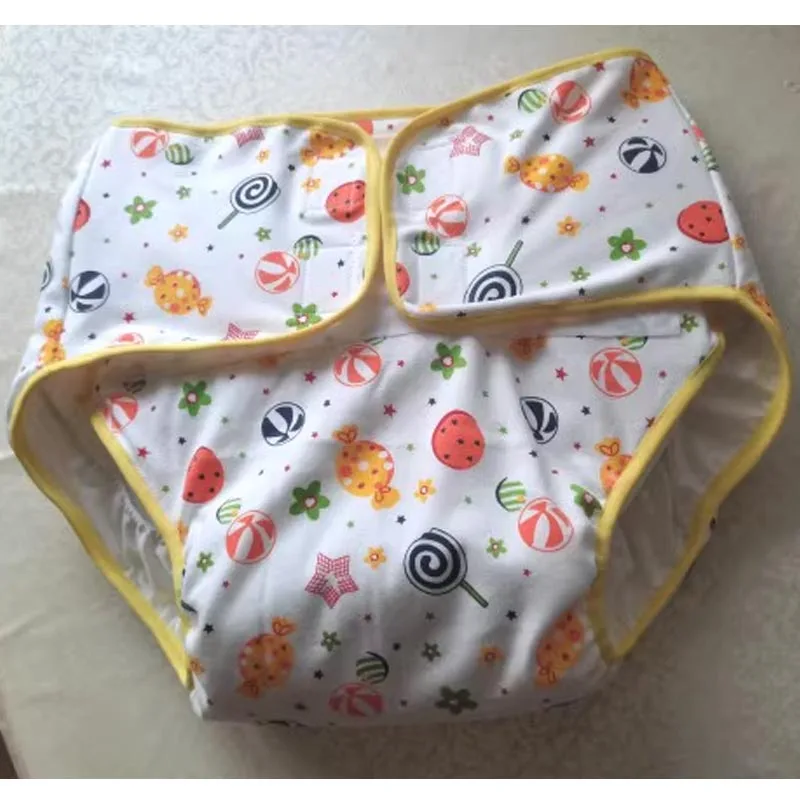 

ABDL Adult Baby Pure Cotton Cartoon Pattern Diaper Pants Thicken Absorbent Padding Diaper Brief Washable Training Study Panties