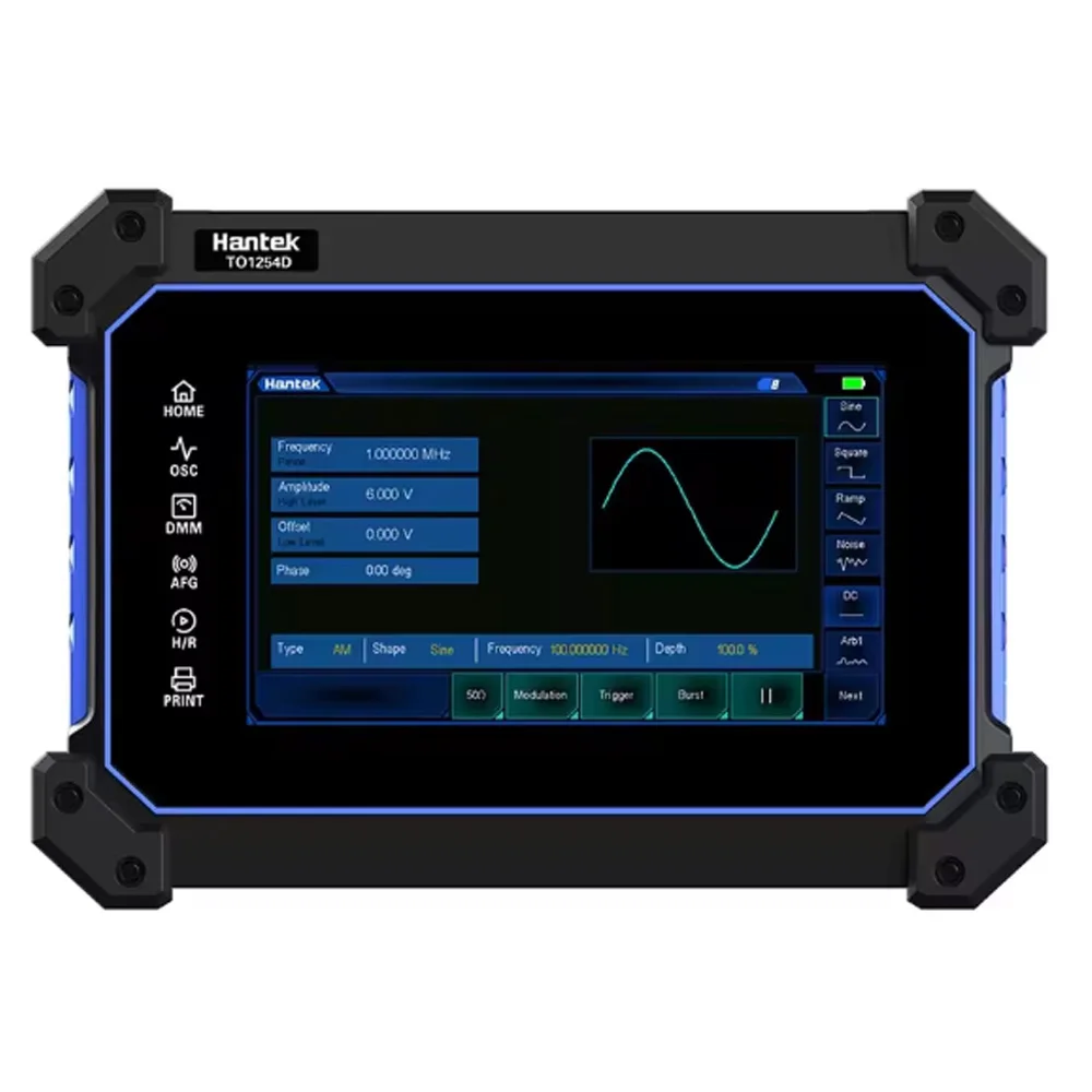Hantek TO1254D Digitales Oszilloskop TO1000 Serie Touchscreen 4-Kanal Tragbares USB-Oszilloskop + Signalquelle + Multimeter-Tester