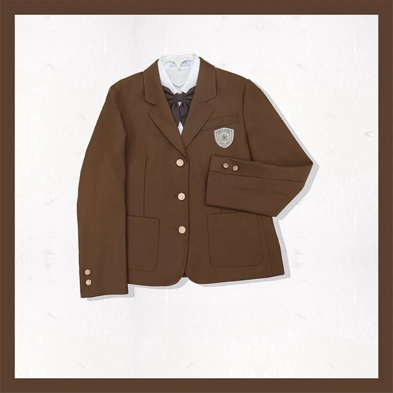 School Suit Jacket Three Button Women's Suit Jk Uniform Western Uniform British College Style Casual Jacket