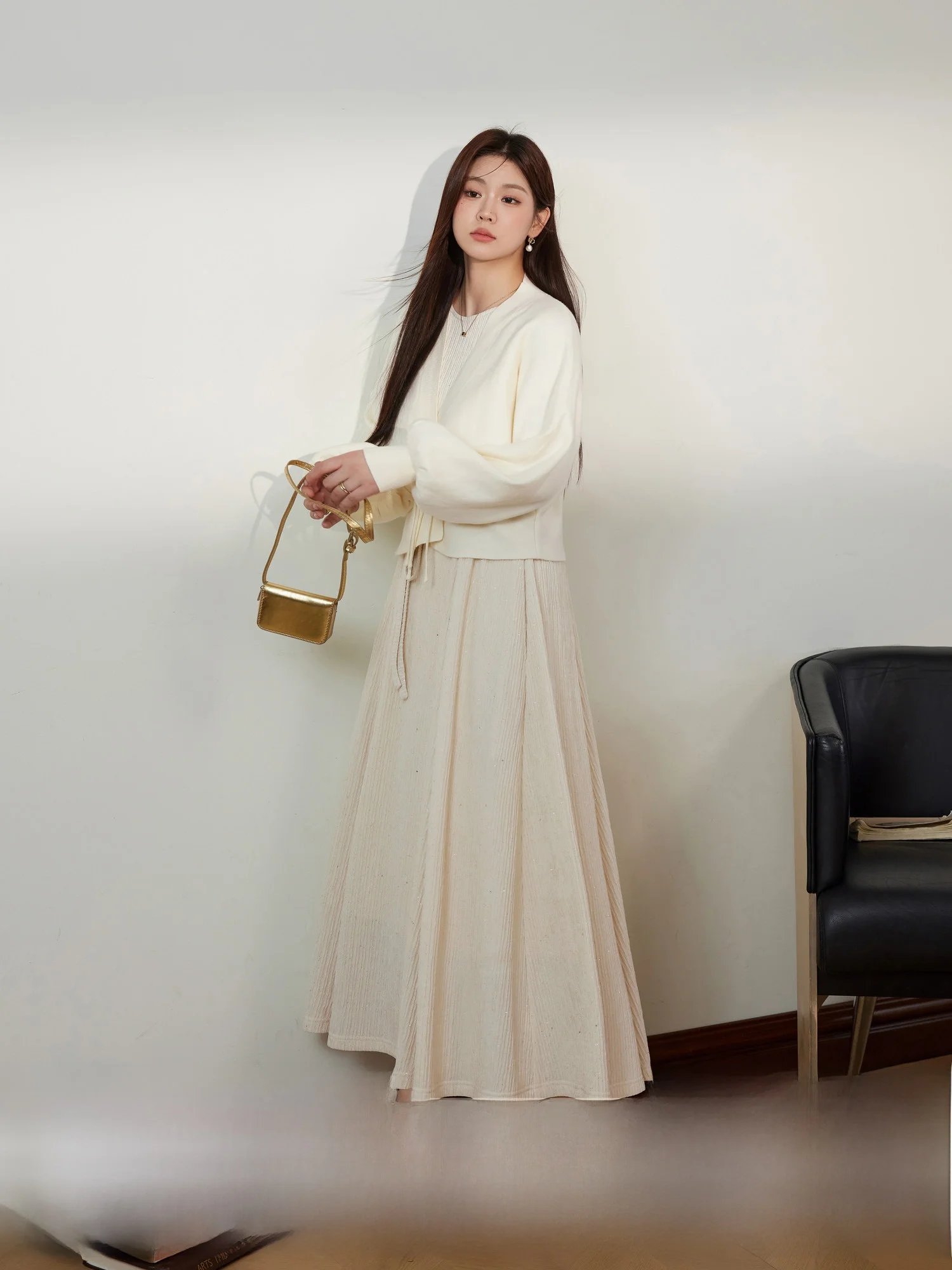 

Blue Language Large Size Chinese Sle Sweater Coat Slimming Vest Dr Spring Faion Matching Set Ele Workwear A-Line S...