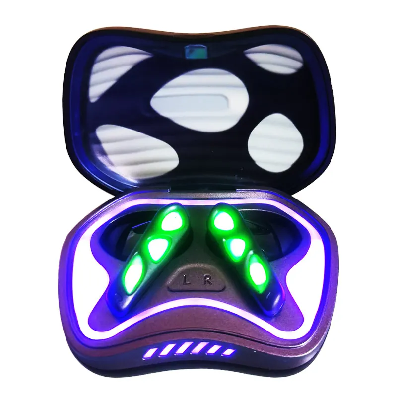 Luxmoc tws sem fio bluetooth fone de ouvido longa resistência baixa latência gaming fone com cancelamento ruído luz ambiente esportes fone