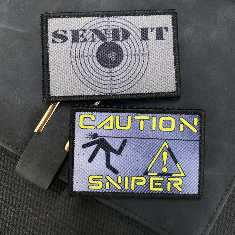 Tactical Skeleton Soldier Gun Love Printing Hook&Loop Patches Sniper Morale Badge Assault Life Aim At A Target Backpack Sticker