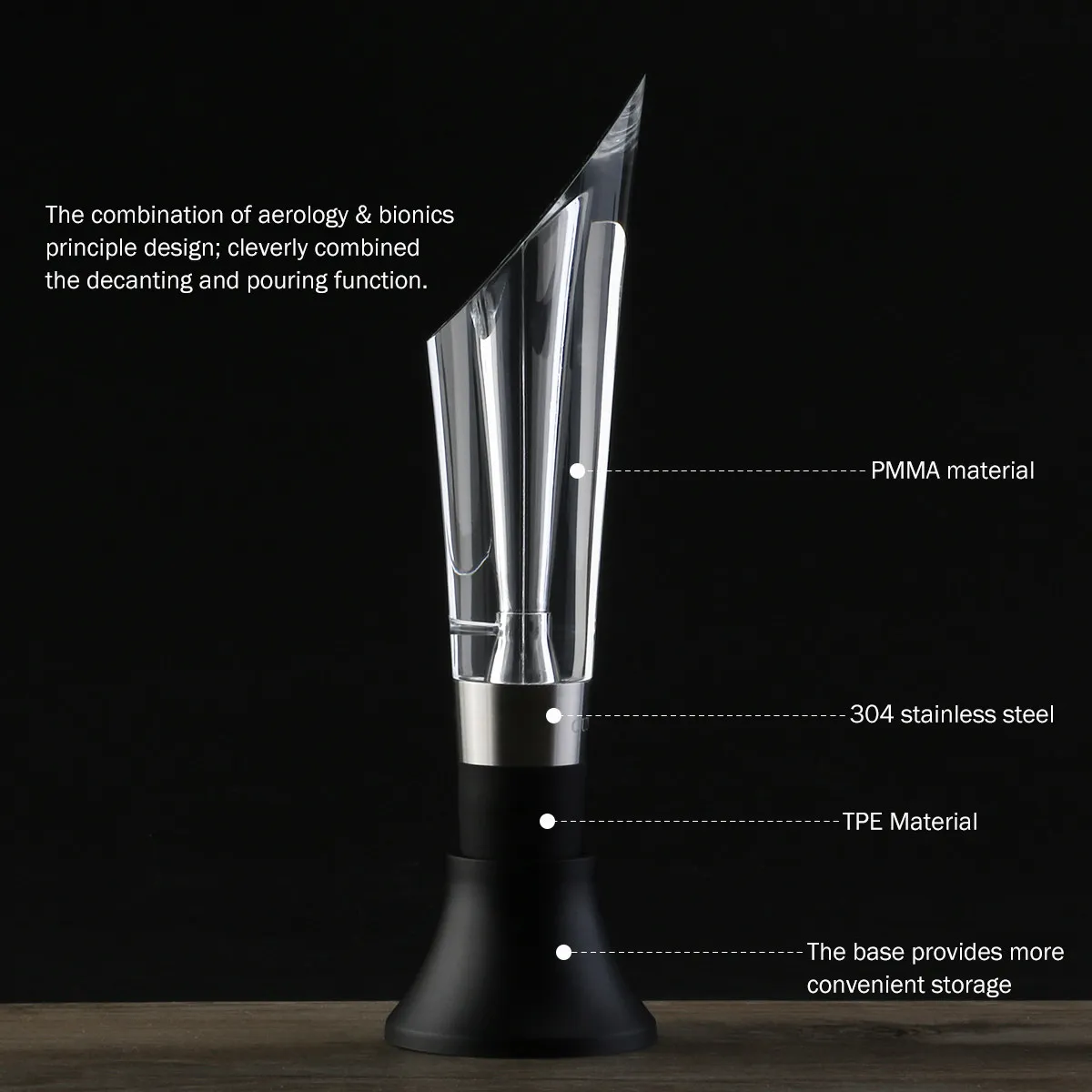 Super Aerator Wine Aerator Pourer Bionics Design Easy Use Improve Flavor Universal Bottle Decanter Spout Base Storage