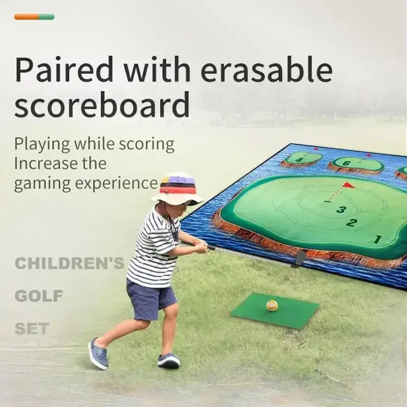 Golf Game Mat Indoor Outdoor Games for Adults Kids Outdoor Play Equipment Stick Chip Game Golf Set Backyard Games Outdoor Toys