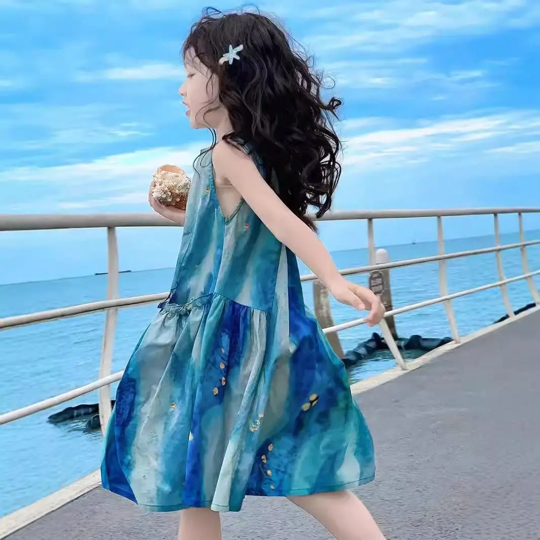 

New Summer Dress for Girls Kids Sleeveless Child Girls Dresses Party Wedding Gown Kids Teenage Costume Clothes 12 Years Dress