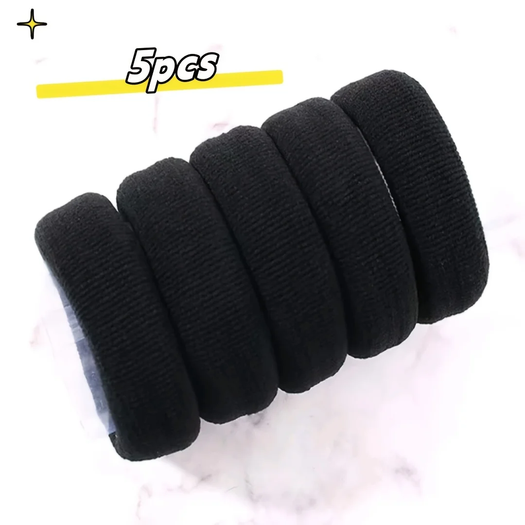 5pcs Thickened Hair Loops Solid Color Elastic Hair Ties Non Slip Ponytail Holders For Women And daily uses