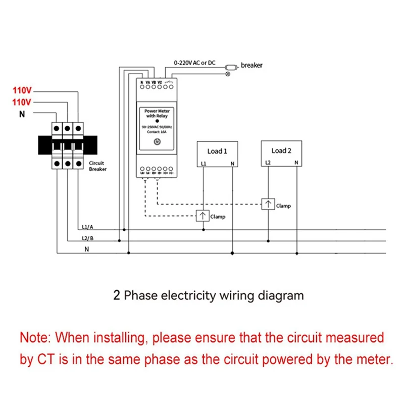

A19Q-Tuya Smart Life Wifi Energy Meter Bidirectional 3 Phase With Dry Contact Switch App Monitor 80A AC110V/240V