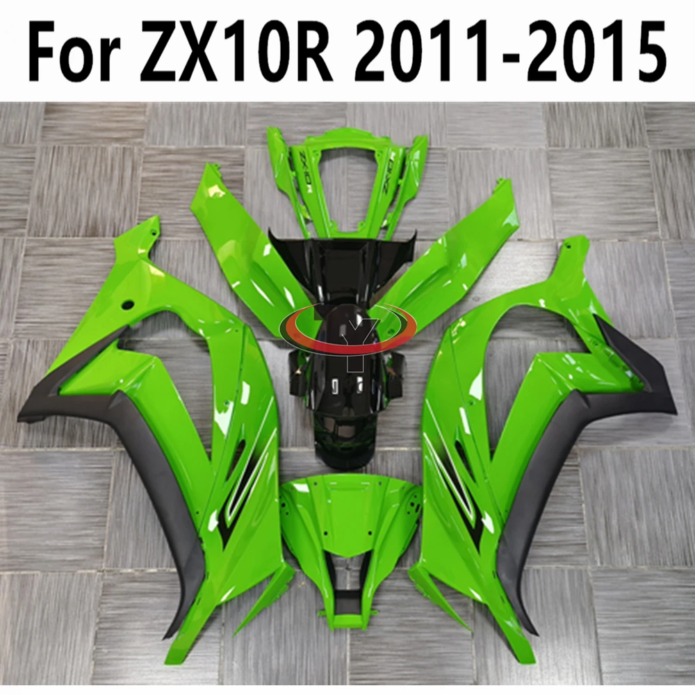 

Motorcycle Full Fairing Kit For Kawasaki ZX10R Cowling Fit ZX10 R ZX 10R 2011 2012 2013 2014 2015 Green glossy black line print