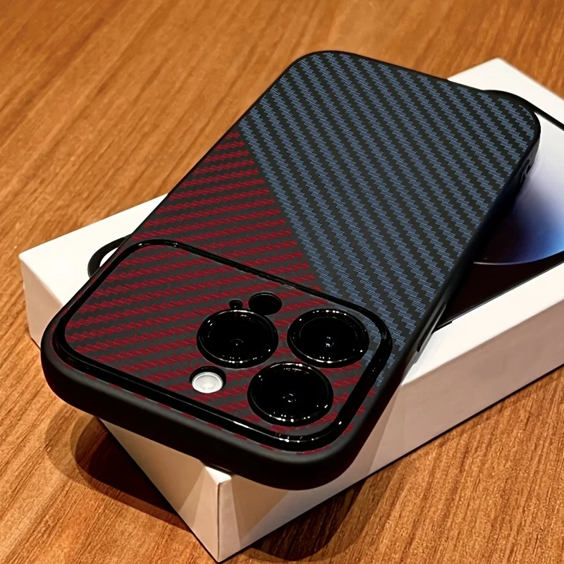 Black Linear Carbon Fiber Pattern Phone Case For iPhone 17 Air 17 16 15 14 Plus 13 12 11 Pro Max XR XS Max Matte Silicone Cover
