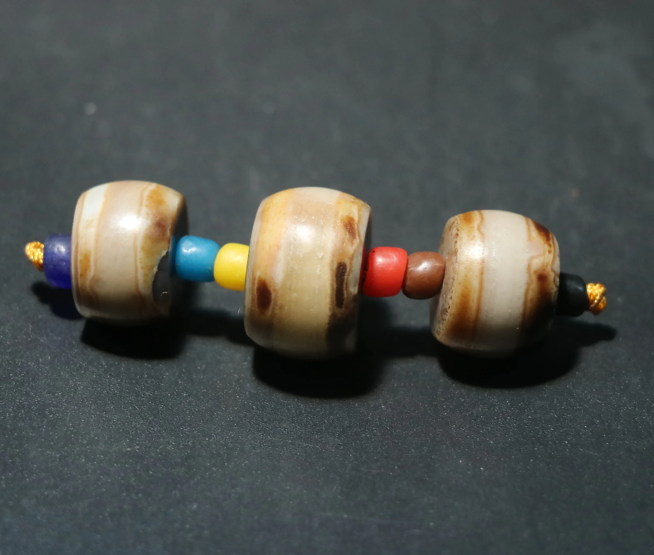 Set of 3 PCS Treasure Magic Power Tibetan Old Agate One Line Healer Medicine dZi Bead BG02 Making Precious Jewelry Timestown