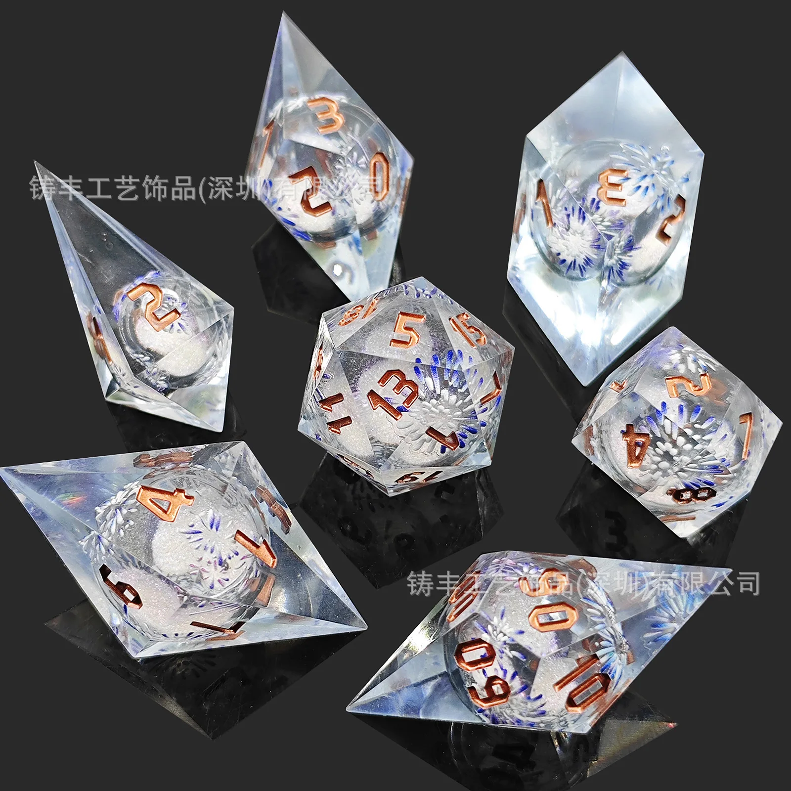 

7pcs/set COC Resin Dice for DND TRPG RPG Cthulhu Board Game Role Play Polyhedral Digital DND Dice Set 2025 New